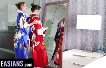 Little Asians – Beautiful Asian In Kimono Christy Love Teaches Inexperienced Babe Alex De La Flor
