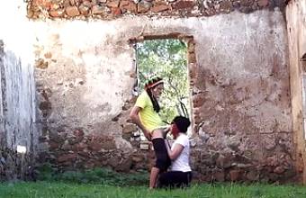 Blowjob in the ruins