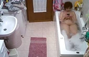 My wife takes a bath