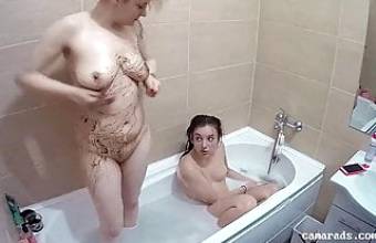 Two girls in the shower Reallifecam Voyeur